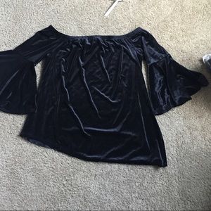 Black Cold Shoulder Top